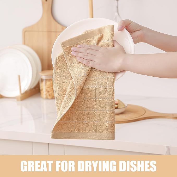 Homaxy 100% Cotton Terry Kitchen Dish Cloths, Ultra Soft and Absorbent Dish