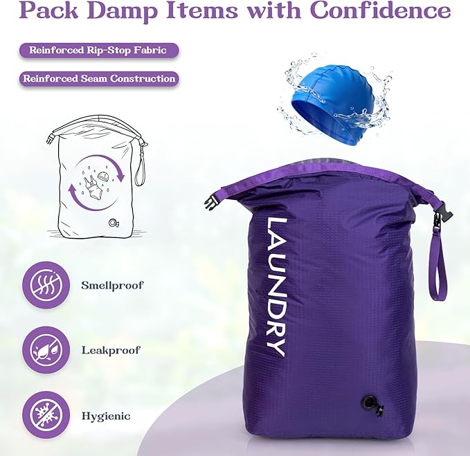 Travel Laundry Bag, Vacuum Compression Dirty Clothes Travel Bag, Waterproof