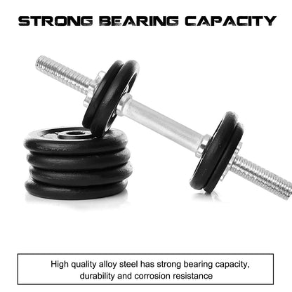 Threaded Dumbbell Chrome Handles 1 Inch Pair, 18" Adjustable Dumbbell Bar Handles, Fits Standard Weight Plates with 1” Diameter, for Gym Workouts, Exercise, Weightlifting, Sold in Pair