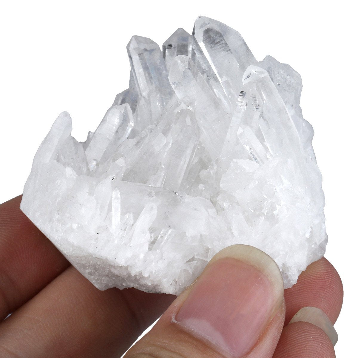 mookaitedecor Natural Clear Quartz Crystal Cluster Mineral Geode Druzy Specimen, 0.55lb-0.88lb