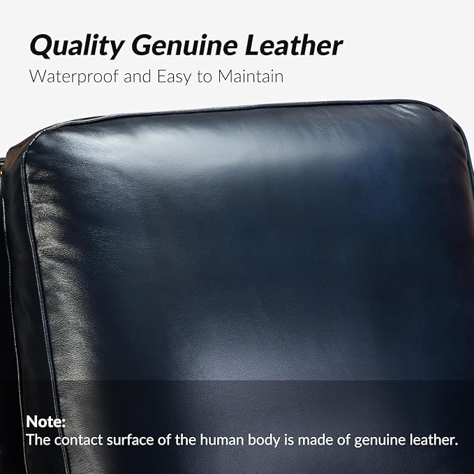 HULALA HOME Genuine Leather Manual Recliner Chair