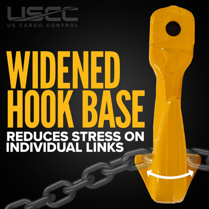 US Cargo Control 3/8 Inch Clevis Grab Hooks (2-Pack), G80 Chain Hooks, 7,100 LBS Working Load Limit, Chain Clevis Hooks for Lifting, Hauling, Towing, Trailers, & Chain Binders