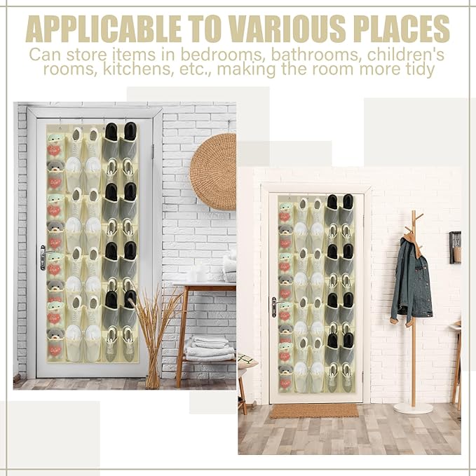 Windyun 40 Over the Door Shoe Organizer Large Breathable Mesh Pockets Hanging