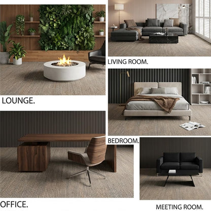 NINXANG Commercial Carpet Tiles Reusable 24" x 24" Squares 18 Tiles Non Slip Soft Floor Carpet for Office Living Room Bedroom Hotel Gym Easy DIY Installation with Flexlok Tabs (Beige)