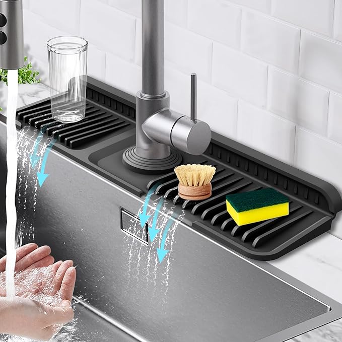 17.7-Inch Kitchen Sink Splash Guard Mat | 7° Slope