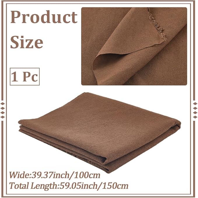 59 Inch Dark Brown Quilting Linen Type Cloth Fabric by The Yard Blend Solid