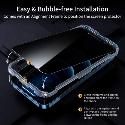 UNBREAKcable Privacy Screen Protector for iPhone 14/ iPhone 13/13 Pro, Tempered Glass [True 28°Anti Spy] [9H Hardness] [Case Friendly] Private Protector for iPhone 6.1" - 2 Pack