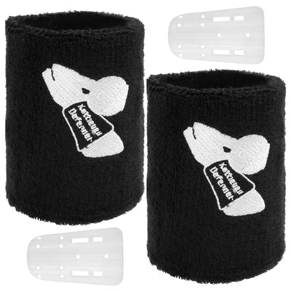 Kettlebell Wrist Guards with Built-in PP Hard Plate for Impact Protection, Moisture-Wicking Cotton Sweatbands for Heavy Lifting & HIIT, Zero Setup Large Fit for Thicker Wrists & Users Over 220 lbs