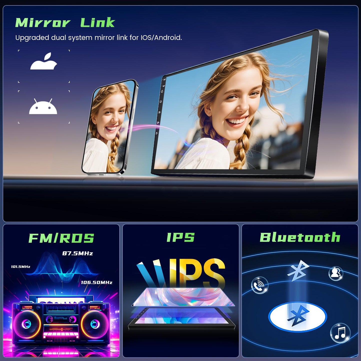 [4Core 64G] Android 15 Car Stereo for Ford Expedition 2007-2014(Manual A/C), Hikity 9'' Touchscreen Expedition Radio Wireless CarPlay Android Auto GPS Mirror Link 5G WiFi Bluetooth FM/EQ Backup Camera