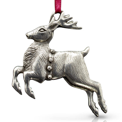 Danforth – Reindeer Christmas Ornament – Handcrafted Pewter Reindeer Ornaments for Christmas Tree – Made in USA