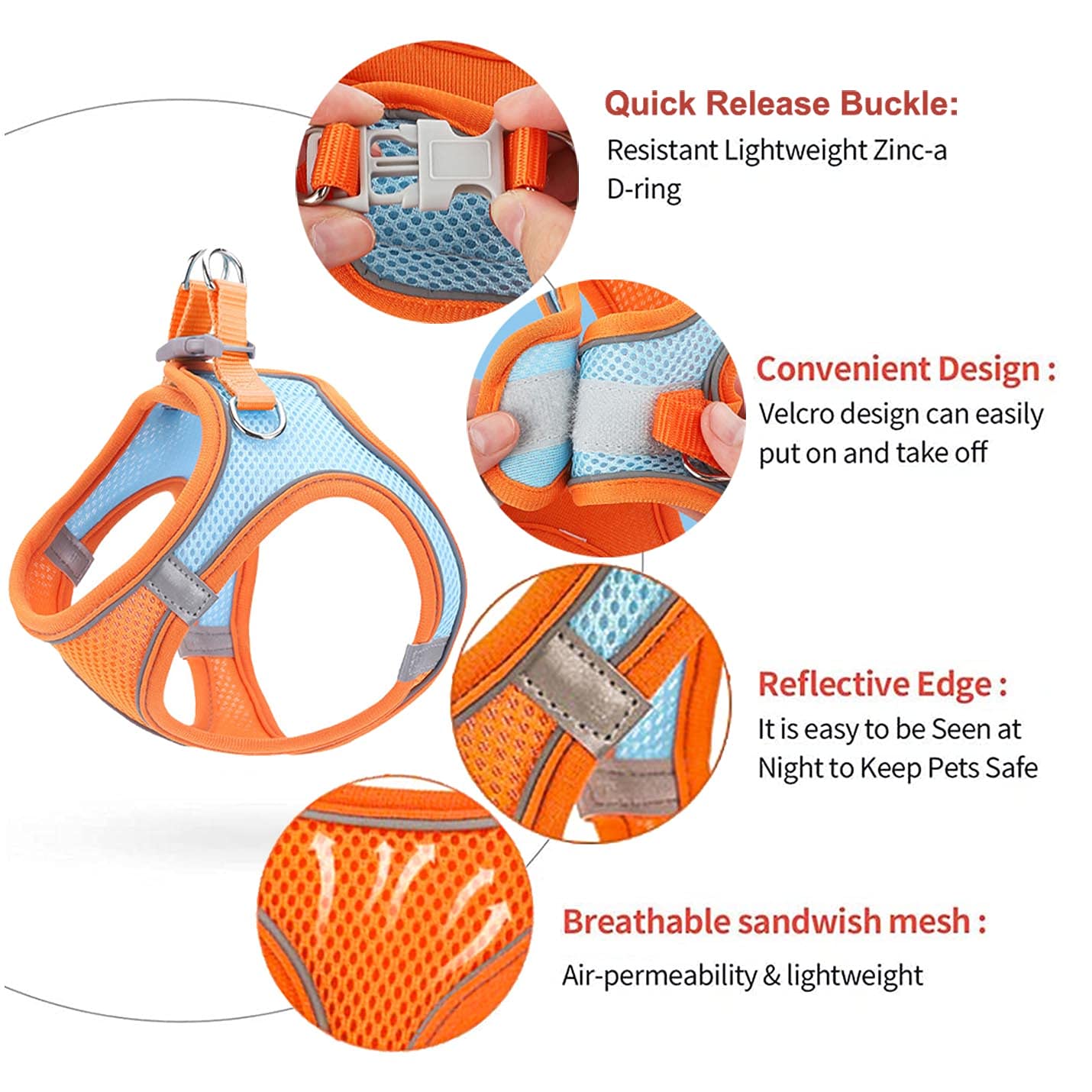 LMOBXEVL Small Dog Harness,Puppy Harness and Leash Set for Walking Escape Proof,Comfortable Air Mesh Dog Vest Harness with Reflective Strip, Step-in Outdoor Pet Vest for Dog Breeds