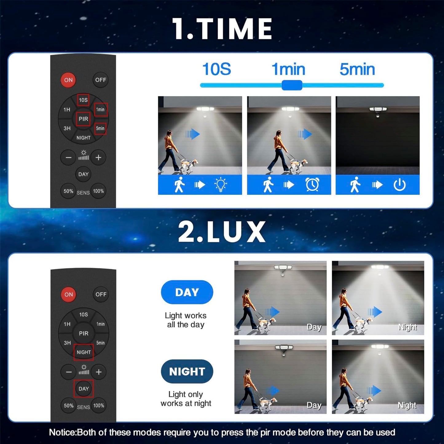 TONGLIN Security Light Outdoor, 4200LM 75LED Wiring Motion Sensor Lights, 42W 3-Head Angel Adjustable Flood Light with Remote Control, IP66 Waterproof Garden Light for Porch Patio Driveway Pathway