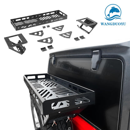 Aluminum Spare Tire Mount Cargo Basket Storage Compatible with 32" - 40" Tires on a Variety of Off-Road Vehicles,Fit for Jeep Wrangler JK JL TJ YJ CJ, Ford Bronco, SUV Accessories