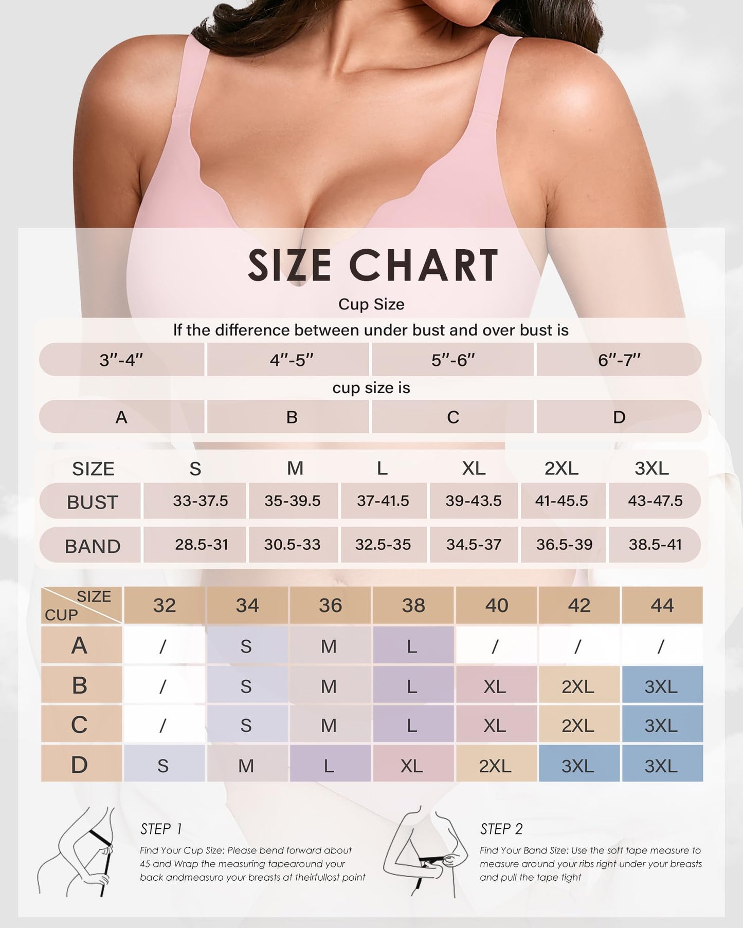 Wireless Seamless Jelly Bra for Women with Support - No Underwire Full Coverage Push Up Bras for Women