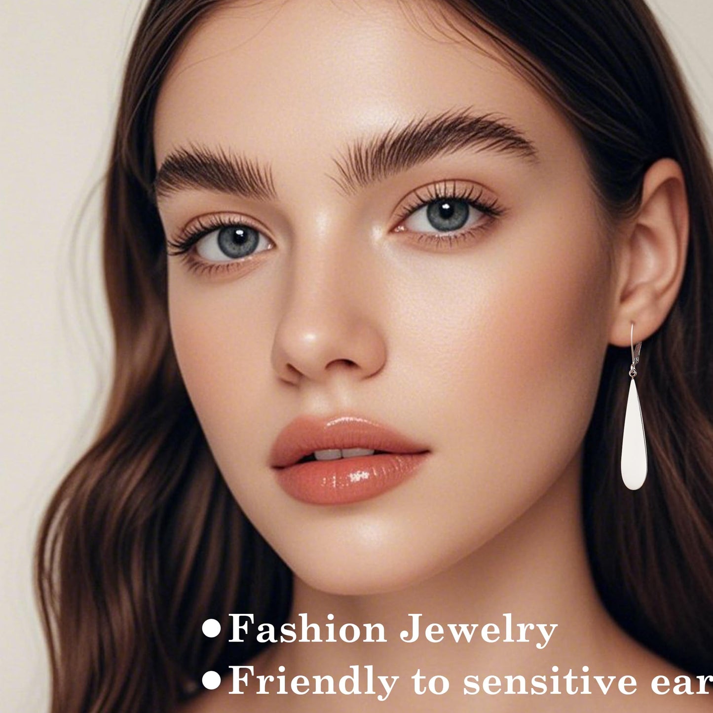 FLYUN 18k Gold Plated Long Teardrop Dangle Earrings For Women Trendy-Hypoallergenic Lightweight Leverback Dangle Earrings For Jewelry Gift(S&B)