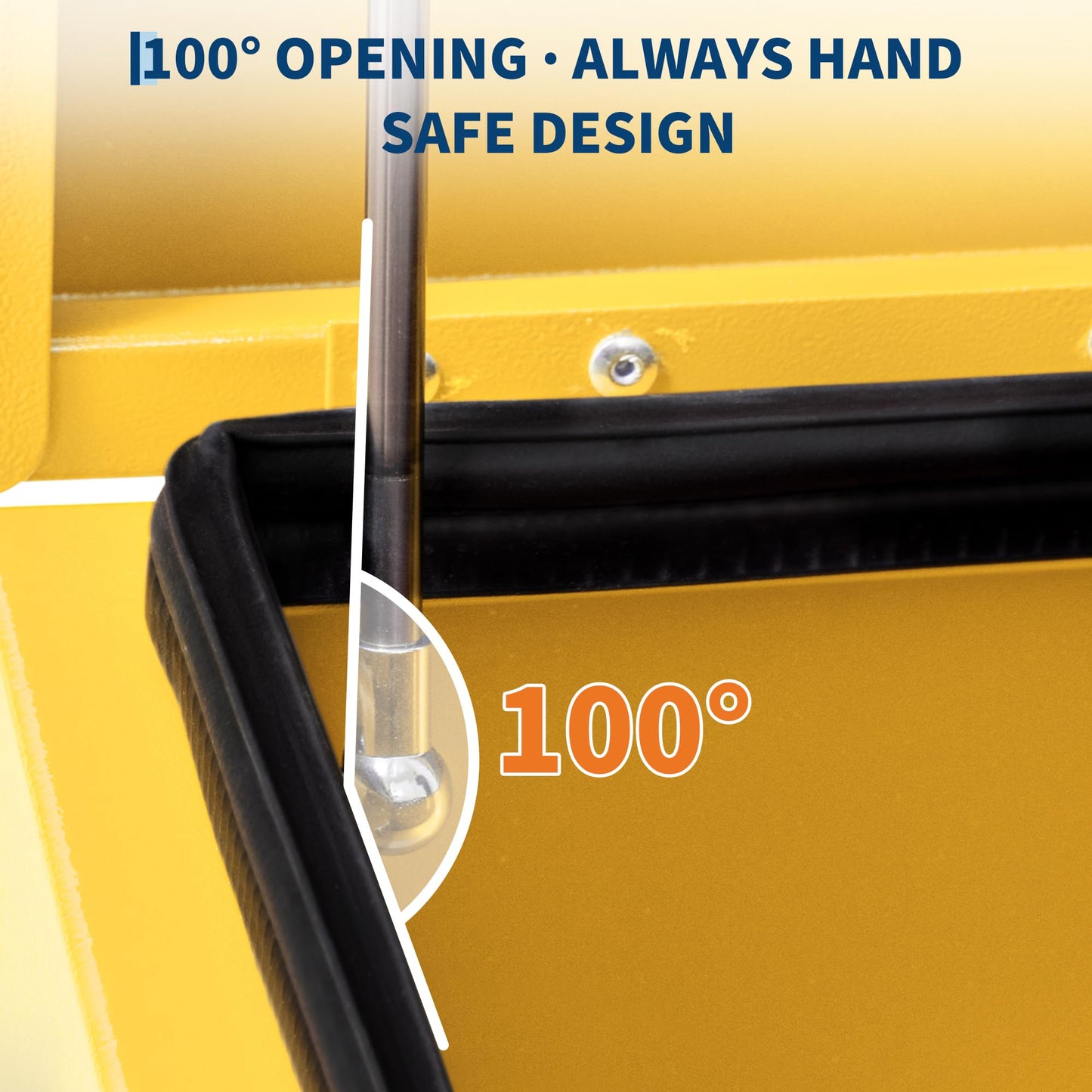ActiveTrail Heavy Duty Steel Truck Bed Tool Box, 36 Inch Weatherproof Lockable Metal Storage Chest with Gas-Assist Grooved Lid for Pickup, Trailer, RV, Yellow