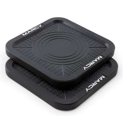 Marcy Barbell Platform Sold in Pair, Olympic Weight Landing Pads with Raised Edges & Non-Slip Surface, Floor Protection Crash Pads for Home Gym, Weight Lifting
