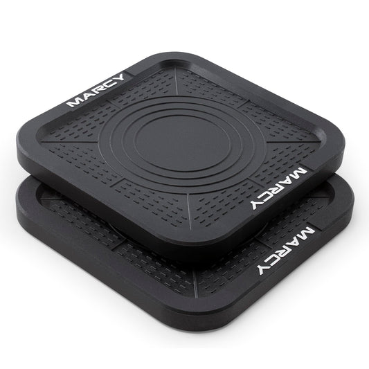 Marcy Barbell Platform Sold in Pair, Olympic Weight Landing Pads with Raised Edges & Non-Slip Surface, Floor Protection Crash Pads for Home Gym, Weight Lifting