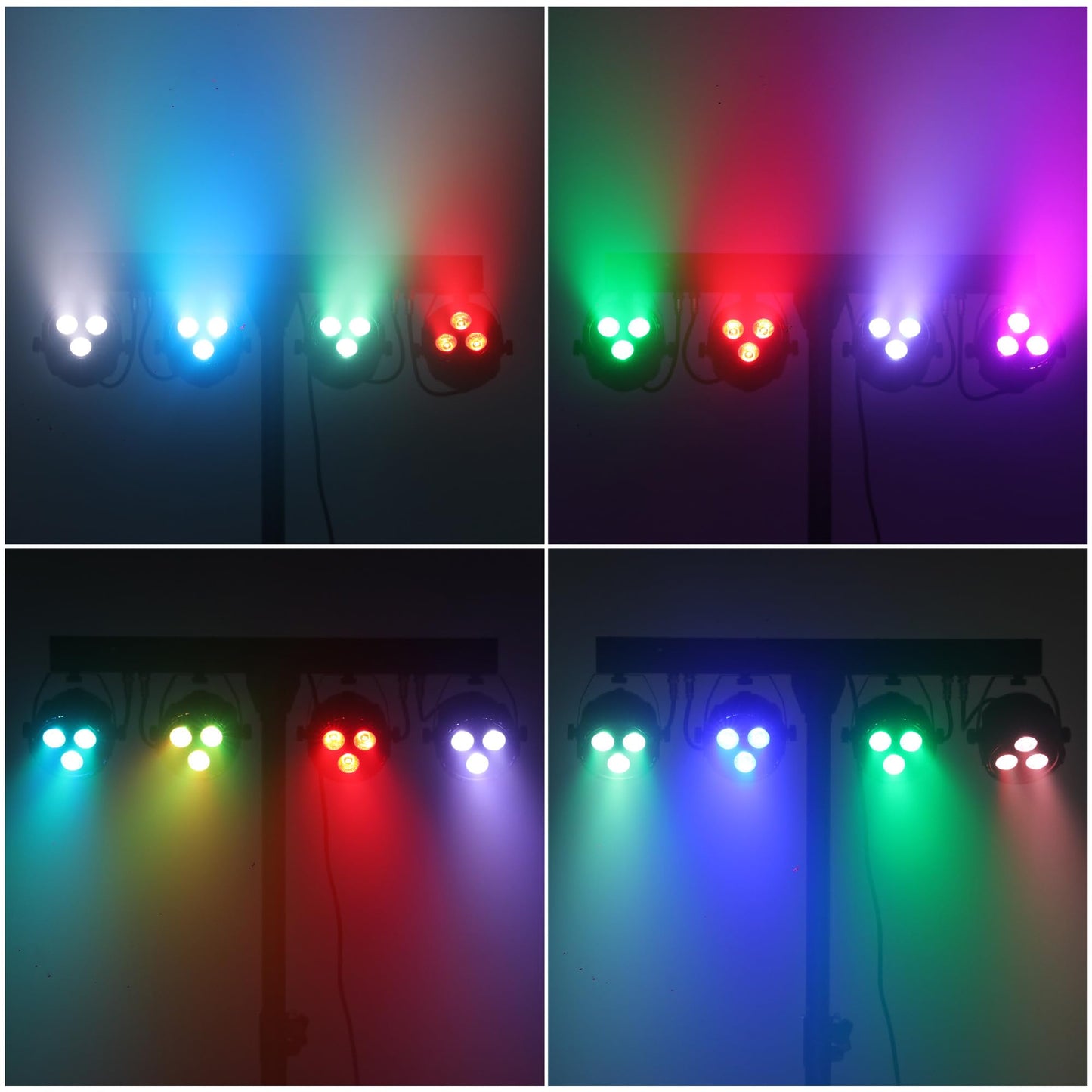 ClypsoReign Stage Lights with Stand 120W, Professional DJ Lights Package, RGBW LED 4-Par Gigbar with DMX & Sound-Activated Stage Lighting System for DJs Band Party Wedding Church & Concert, 7FT Tripod