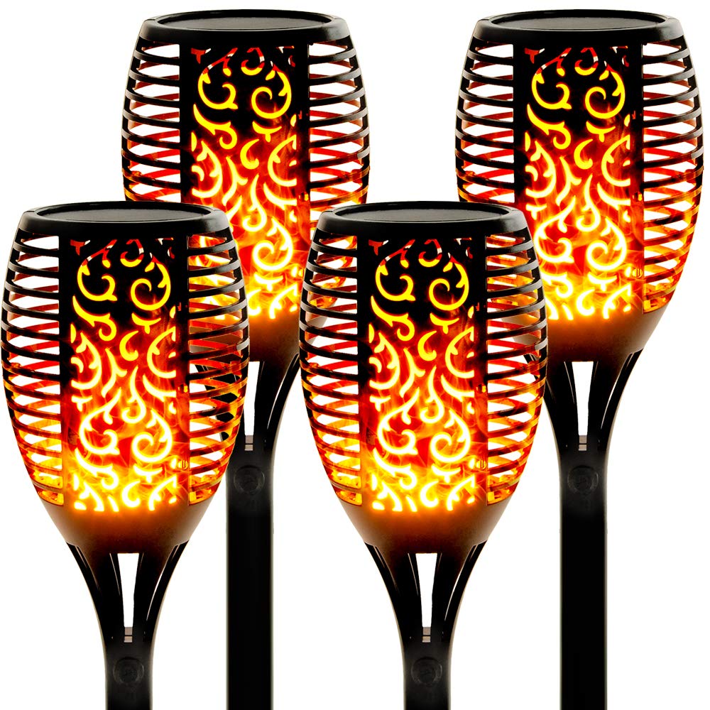 Walensee Solar Lights Outdoor with Flickering Flame,96 LED Solar Torch Lights Waterproof,43" Tall Super Larger Size Torches for Outside Garden Patio Yard Pathway, 4 Pack