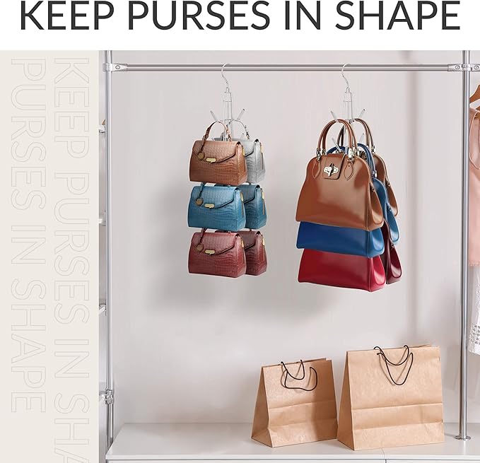 ZEDODIER Purse Organizer for Closet, 2 Pack Purse Hanger