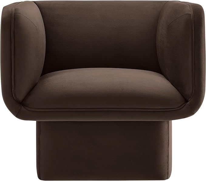 Modway Tate Performance Velvet Accent Chair in Chocolate Brown