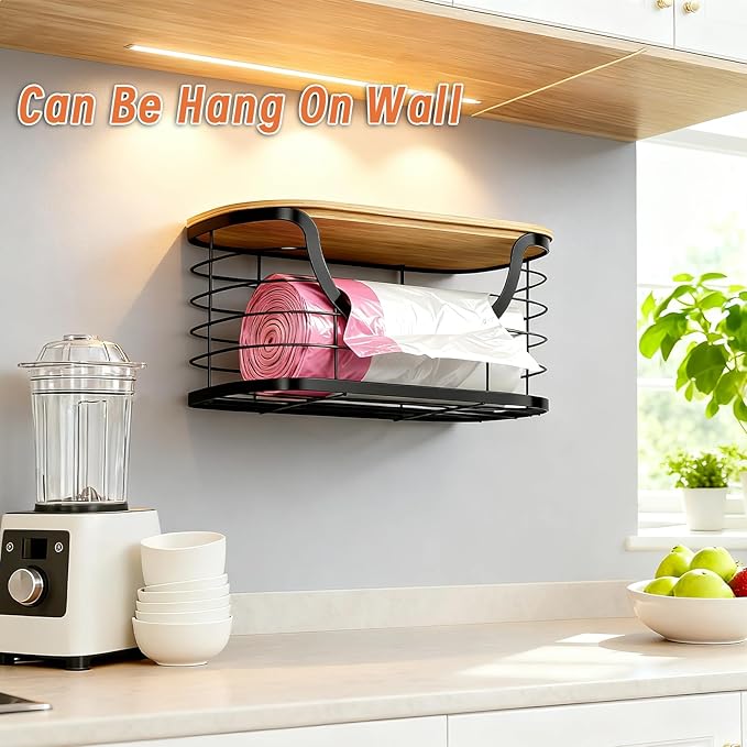 2 Pack Trash Bag Holder，Stackable Trashbag Dispenser