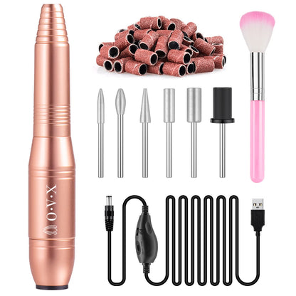 Portable Electric Nail Drill Machine, Professional 20000 RPM USB Manicure Pedicure Drills for Acrylic Nails Gel Polishing Shape Tools