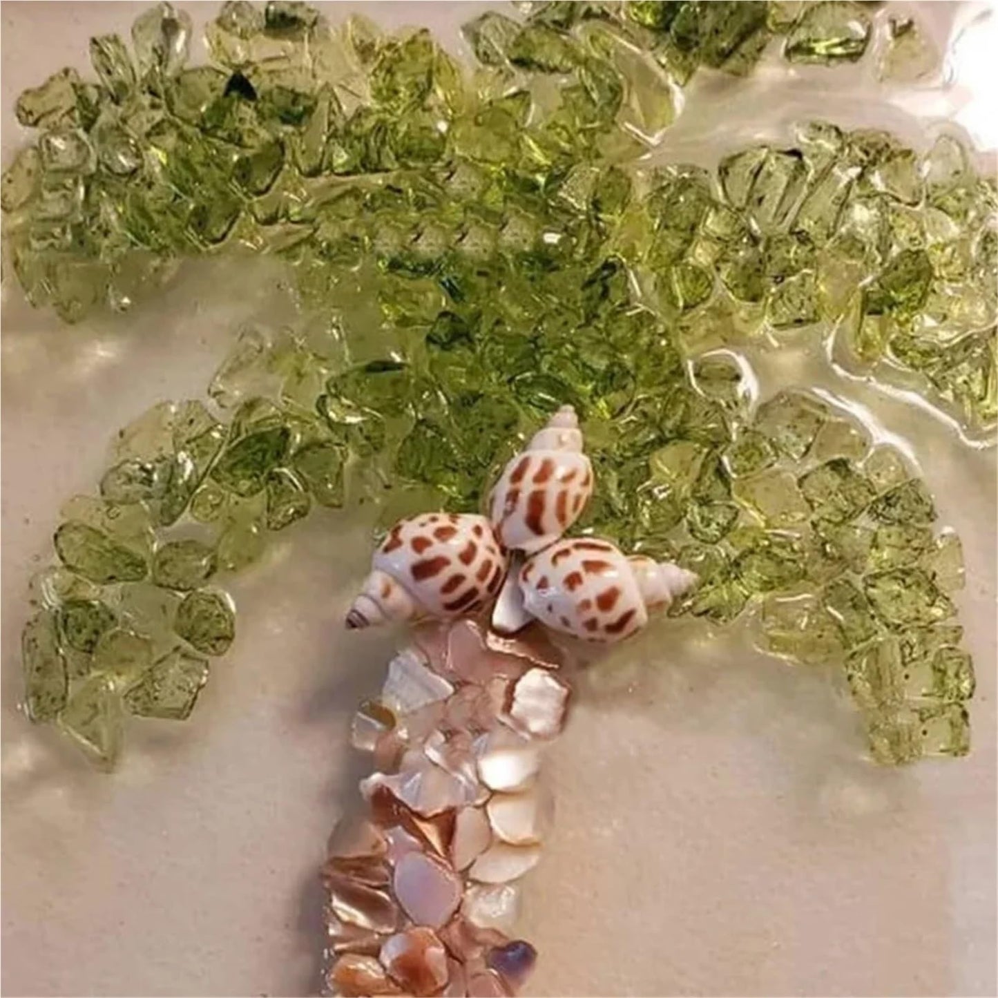 Sea Glass Art Kit, DIY Mosaic Arts and Craft Kits Ocean Painting Kit,DIY Resin Beach Art Kit, Resin Beach Art Kit for Home Decoration, Resin Sea Glass Art Kit(Palm Tree)