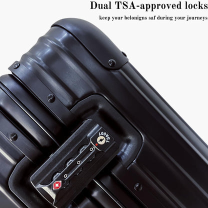 Perle Path Full Aluminum Camera Carry-On Luggage DSLR Shockproof TSA lock Photography Gear Case with Removable Dividers & 360° detachable Wheels Luggage Rolling trolley case storage case (black)