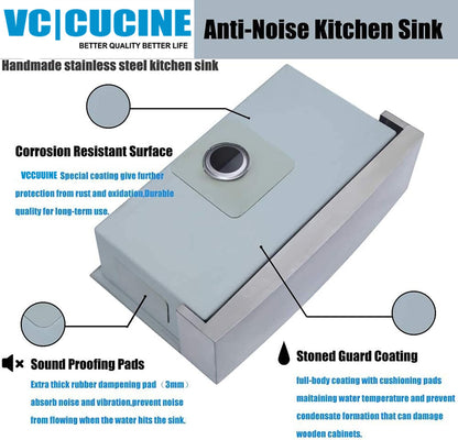 VCCUCINE Farmhouse Sink, 30x22 Inch Stainless Steel Farmhouse Kitchen Sink, Undermount Drop in Single Bowl Basin Apron Sink, Brushed Nickel Farm Sink With Strainer