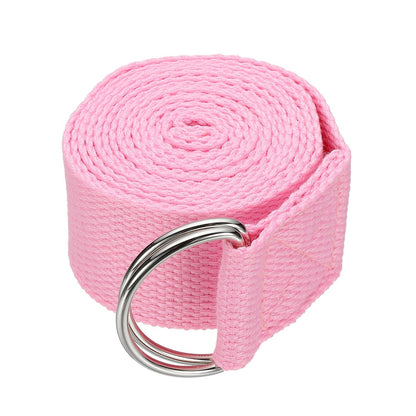 YELARXI Yoga Strap for Stretching, Athletic Stretch Band 5.9ft & Pink with Adjustable Metal D Ring Buckle Yoga Bands - Fitting for (Pilates/Physical Fitness/Gym Workout Dance)