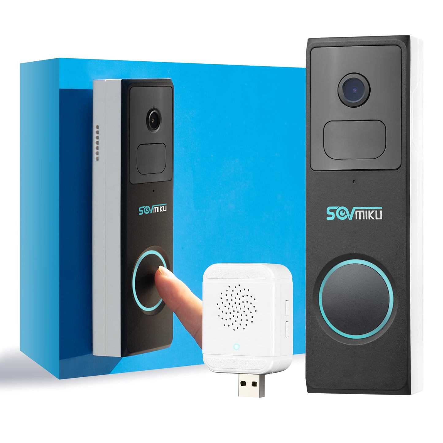 Vicohome DB3 2K Smart Video Doorbell with Chime, Home Security Battery Camera Wireless, Audible Alarm, Easy to Setup, Human Detection,Two Way Audio, 2.4GHz Wi-Fi, No SD Slot, 180 Days Exchange Policy