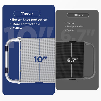 Tovve Upgraded Garden Kneeler and Seat with Thicken & Widen Soft Kneeling Pad, Heavy-Duty Foldable Garden Stool with Large Garden Tool Bag, Portable Garden Bench Gardening Gifts for Women, Seniors