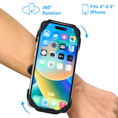 Sweat-Proof Phone Holder Armband 360° Rotation - Universal Running Arm Band iPhone 17 16 15 14 13 12 11 Pro Max Samsung Galaxy S21 S20 - Water Resistant Sports Holder Fits Smartphones 4-7 Inch Gym