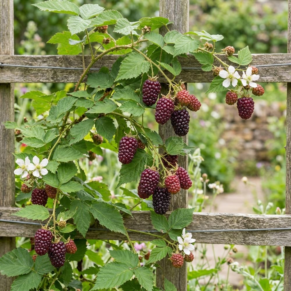 Pack 2 Thornless Boysenberry Plant, Boysenberry Plants Live for Planting, Fruit Tree Seedlings 4-6 Inches Tall, Fast Growing and Sweet Berries for Edible Garden