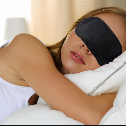 (Black) - Hicarer 30 Pieces Eye Mask Polyester Fabric Shade Cover Blindfold with Nose Pad and Adjustable Strap for Travel Sleep Or Party Game (Black)