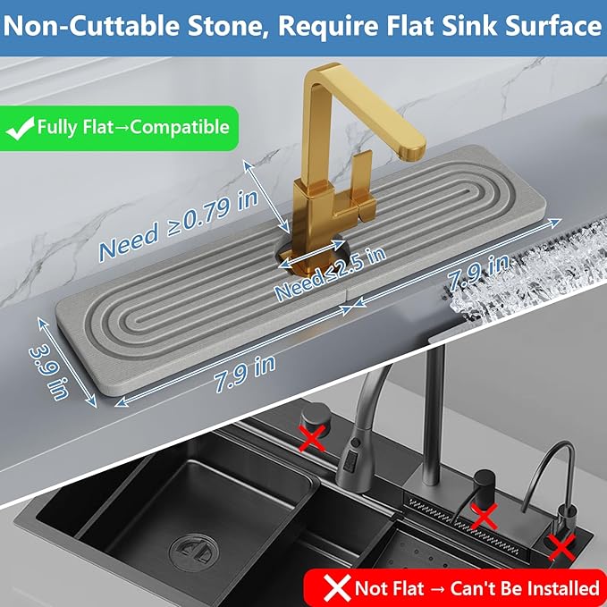 Stone Quick Dry Faucet Mat for Kitchen Sink Stone Faucet Mat for Kitchen Sink