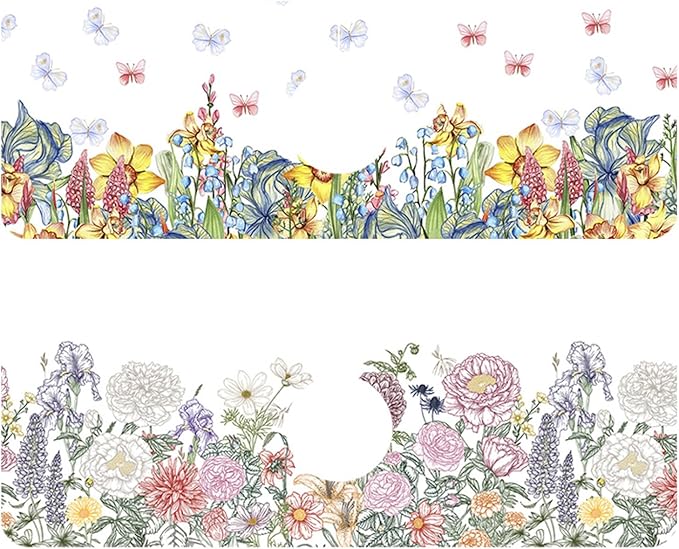 2 Pack Butterfly Floral Sink Splash Guard Faucet Mat Rose Lily Tulip Peony