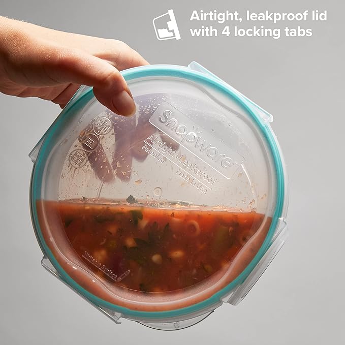 Snapware Total Solutions Plastic Food Storage Containers Set, Airtight &