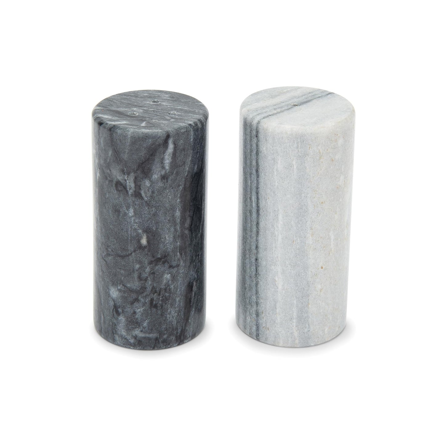 Fox Run White and Black Marble Salt and Pepper Shaker Set, Set of 2 Modern Salt and Pepper Shakers