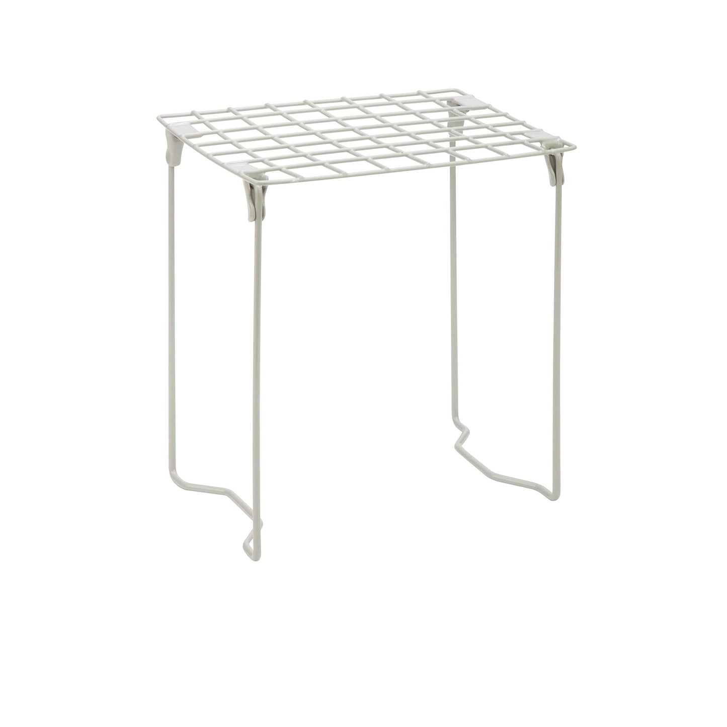 Honey-Can-Do Stackable Steel Wire Locker Shelf, Silver Metal Storage Rack Organizer, Heavy Duty Height Adjustable School & Gym Locker Insert, Space-Saving Utility Shelving