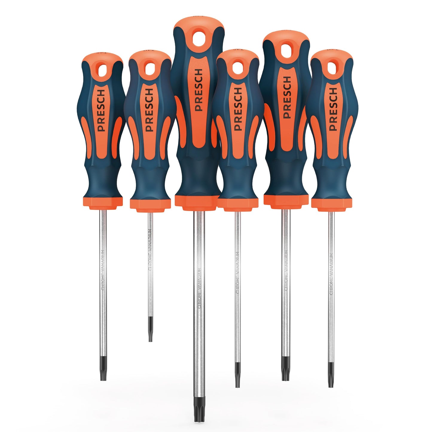 Presch TX Screwdriver Set 6 Pieces - Star Head/Magnetic Screwdriver Set - Professional Tool - T10 to T40 Screw Driver Kit