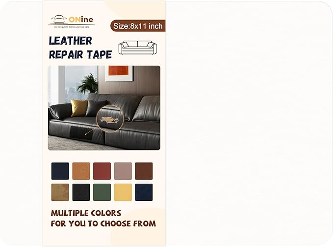 ONine Leather Repair Patch，Self-Adhesive Couch Patch，Multicolor Available