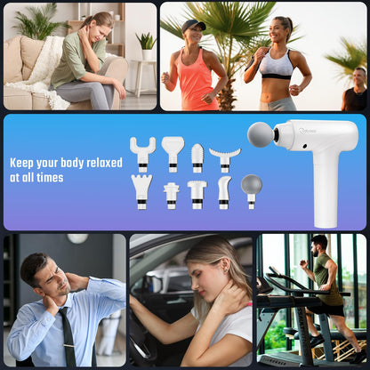 cotsoco Massage Gun, Muscle Massage Gun Deep Tissue Back Massager for Pain Relief, 20 Speeds Handheld Electric Massager Tool with Silent Brushless Motor, Suitable for Gym Office Home Travel