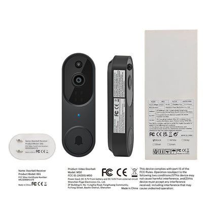 1080p Video Doorbell Camera Wireless with Chime, AI Human Detection, 2-Way Audio, FHD Live View, Wire-Free, Night Vision, Cloud Storage, Battery Powered, Indoor Outdoor Surveillance (Black)