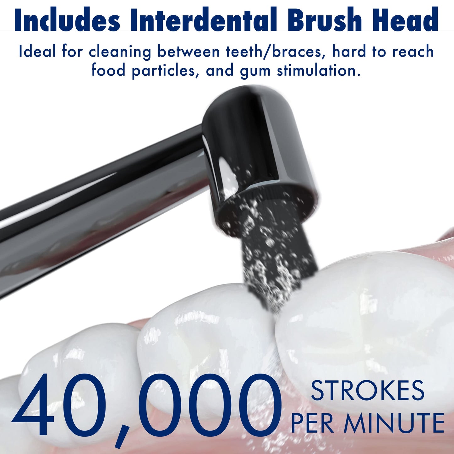 Sonic-FX Solo Electric Toothbrush - 3 Brushing Modes - with Intelligent Auto-Timer, Includes 2 Tooth Brush Heads, and 1 Interdental Head, Rechargeable, Electronic Charging/Storage Base (Black)