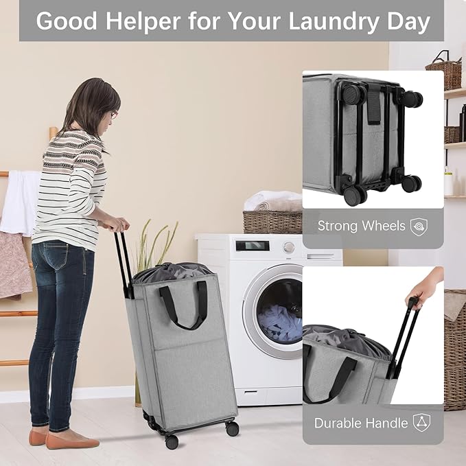 Bukere Rolling Laundry Hamper