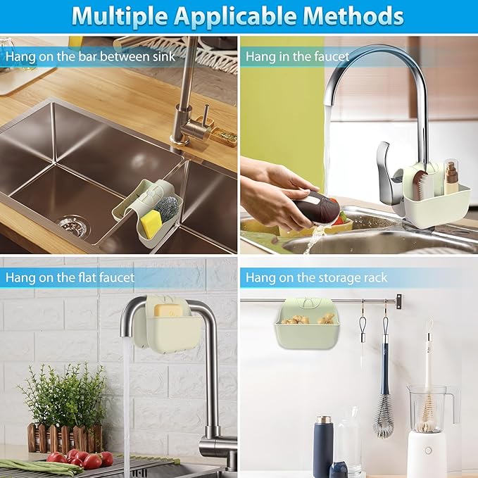 Sponge Holder for Kitchen Sink, Silicone Sink Saddle Caddy Organizer Rack