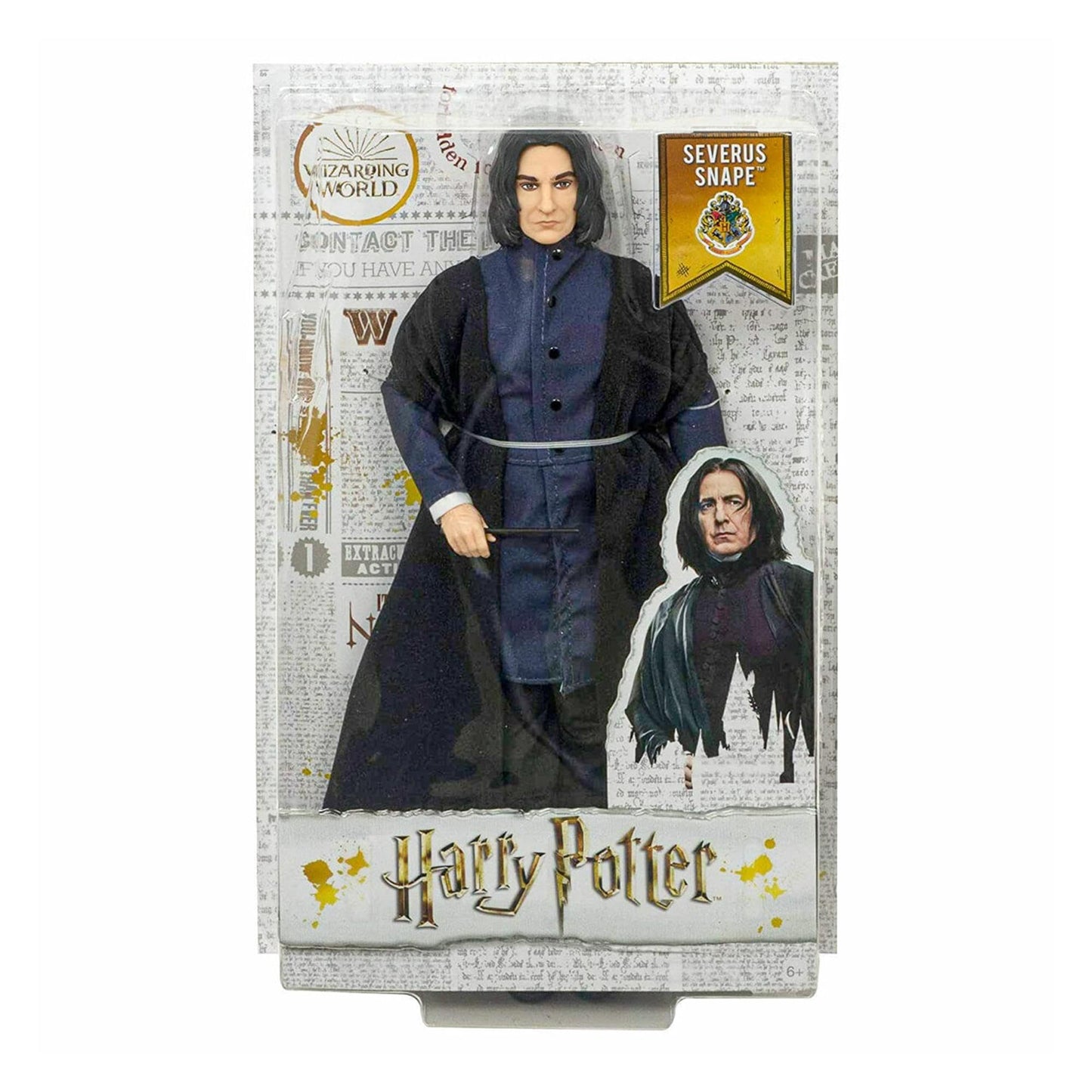 Harry Potter Collectible Severus Snape Doll (~12-inch) Wearing Black Coat Jacket and Wizard Robes, with Wand, Gift for 6 Year Olds and Up